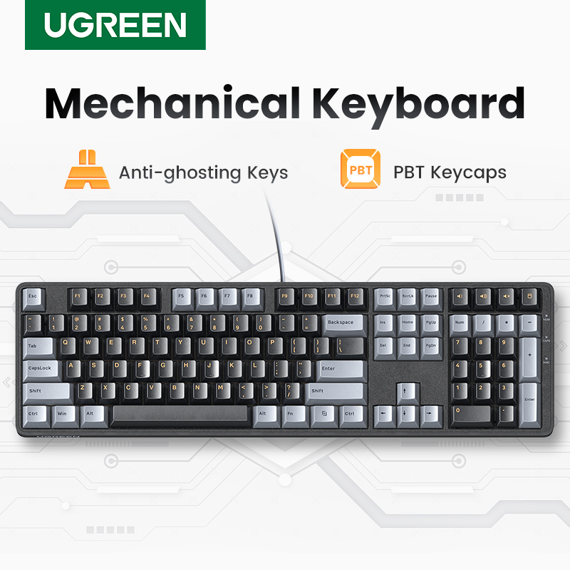 Keyboard Gaming Mac - Klawiatura mechaniczna UGREEN 108 nasadek na