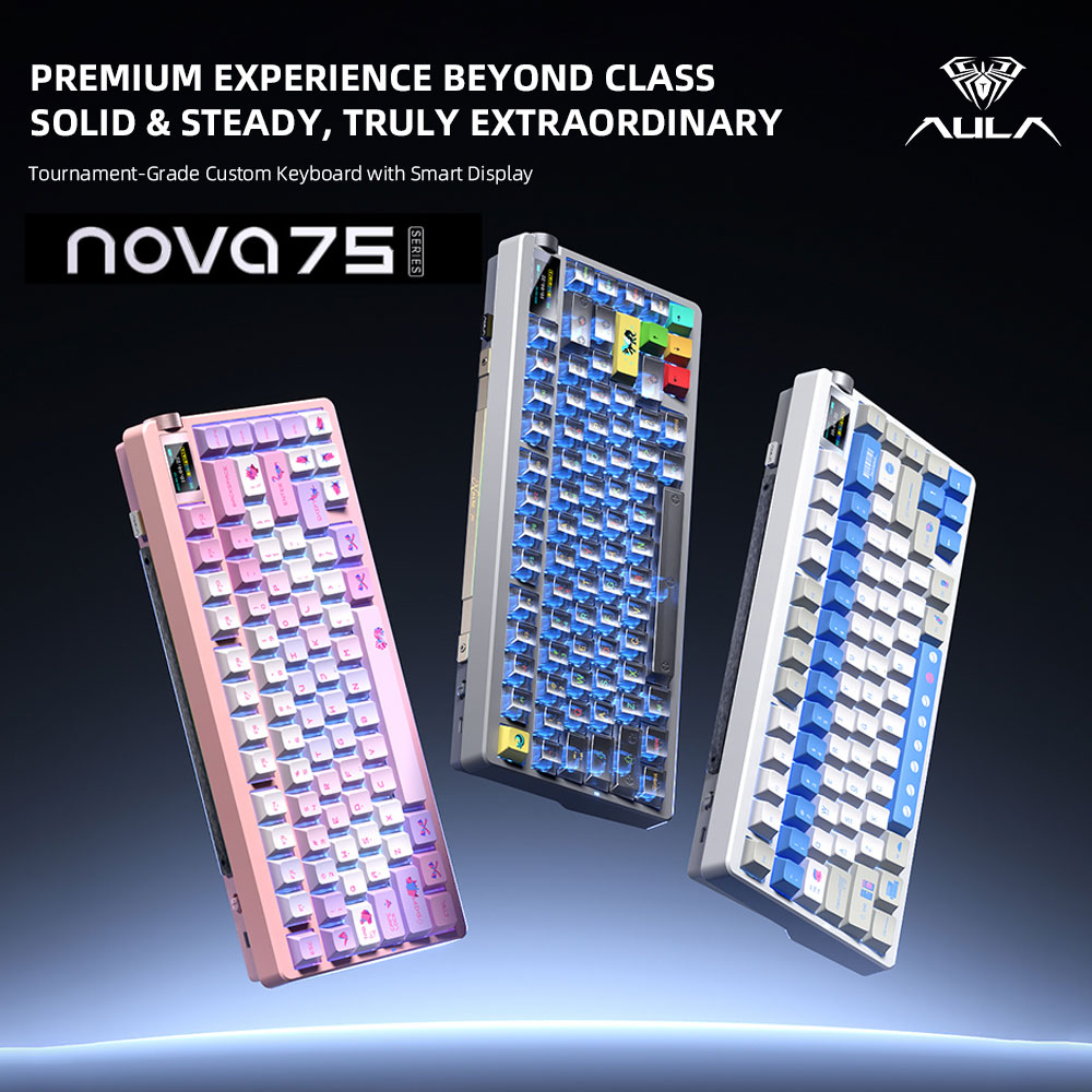 Gaming Keyboard Mini Mechanical - Nowa bezprzewodowa klawiatura mechaniczna AULA NOVA75