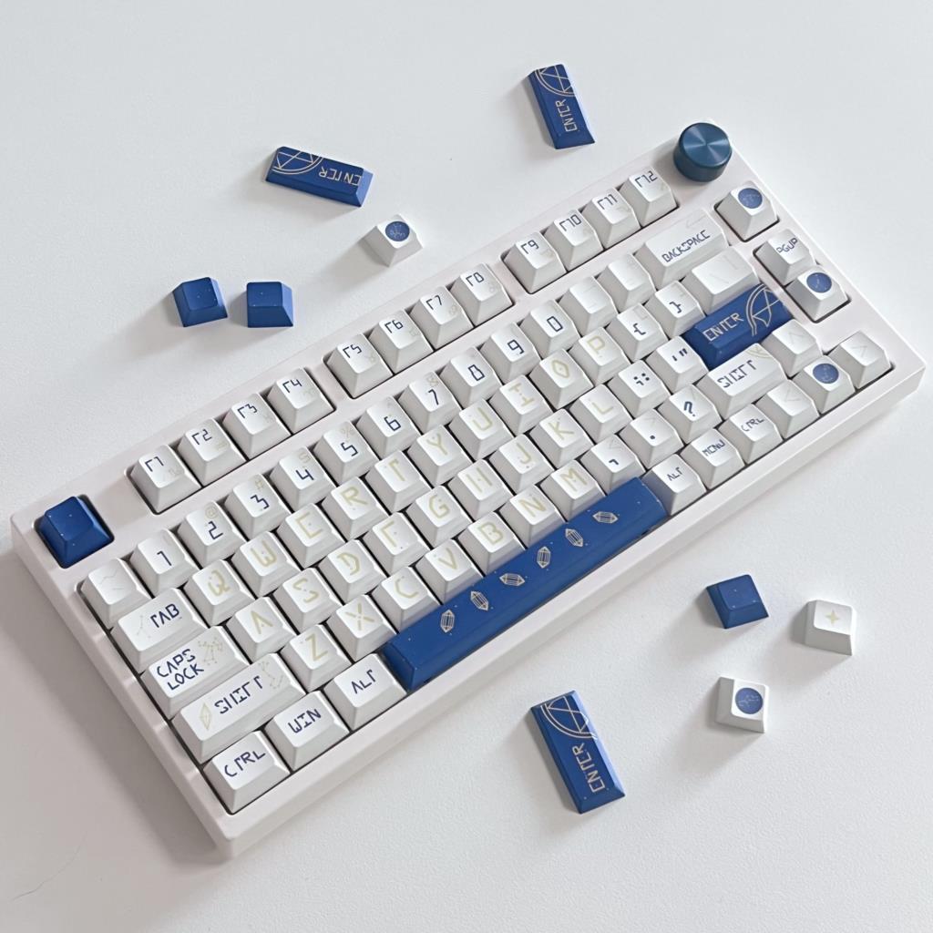 Keyboard Gaming Blue Switch - 132 klawisze konstelacji profil wiśniowy nasadki