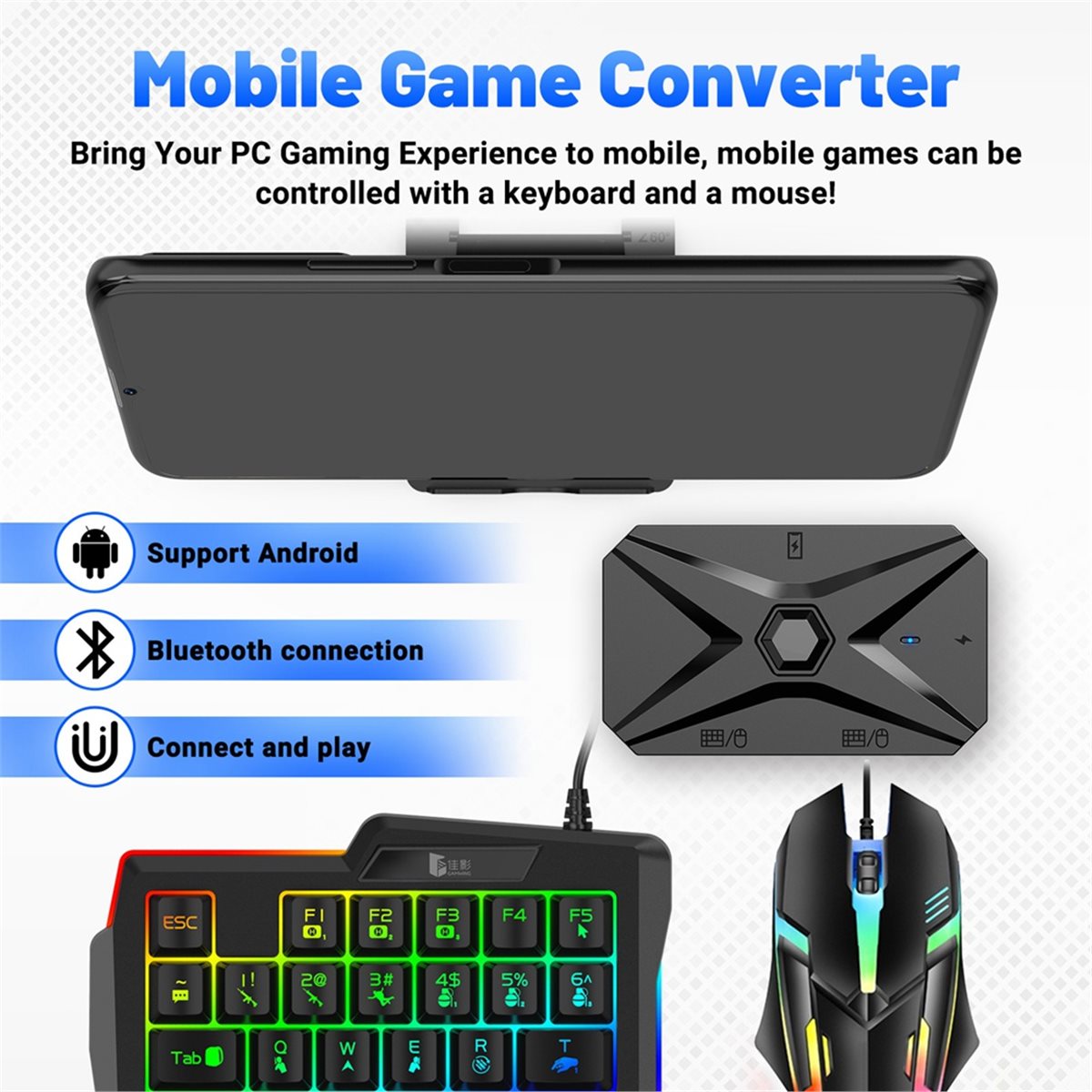 Zestaw konwertera do gier mobi – Gaming Keyboard And Mouse Converter For Mobile recenzja i cena