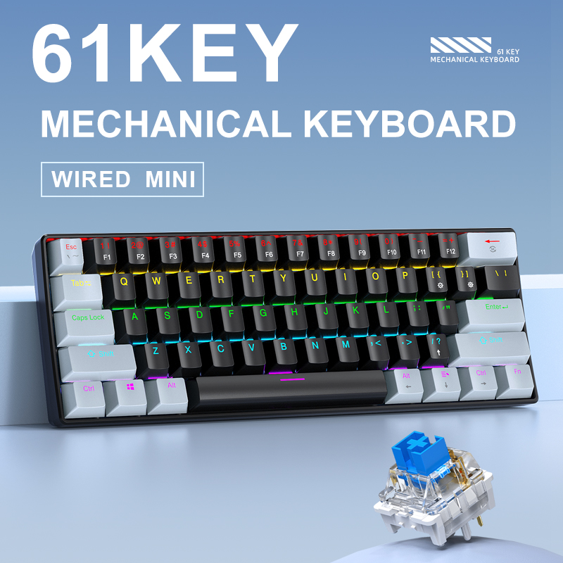 APAYADO K61 Mini 60% Klawiatur – Keyboard Gaming Blue Switch recenzja i cena