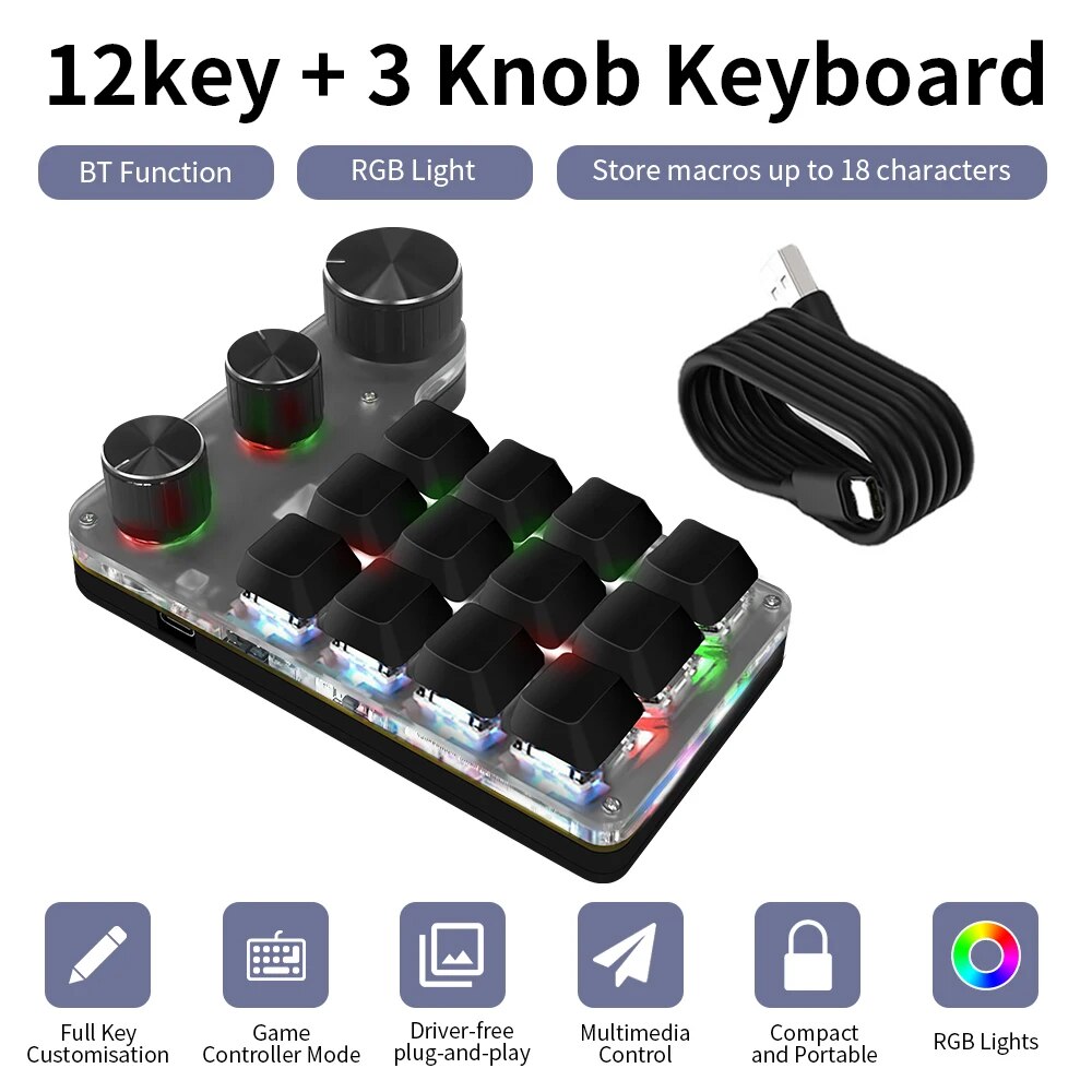 Programowanie Bluetooth Makro  – Gaming Keyboard Mini Mechanical recenzja i cena